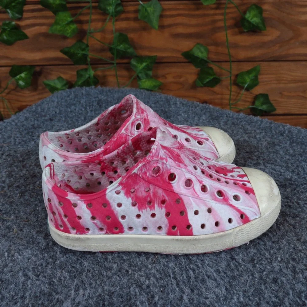 Native Jefferson Marbled Toddler Girl Sandal Size‎ 6 Water Play Pink White EVA